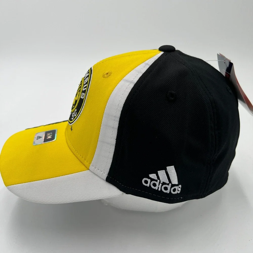 Adidas Columbus Crew SC MLS Fitted Hat‎ S/M Yellow Black White Soccer Cap New